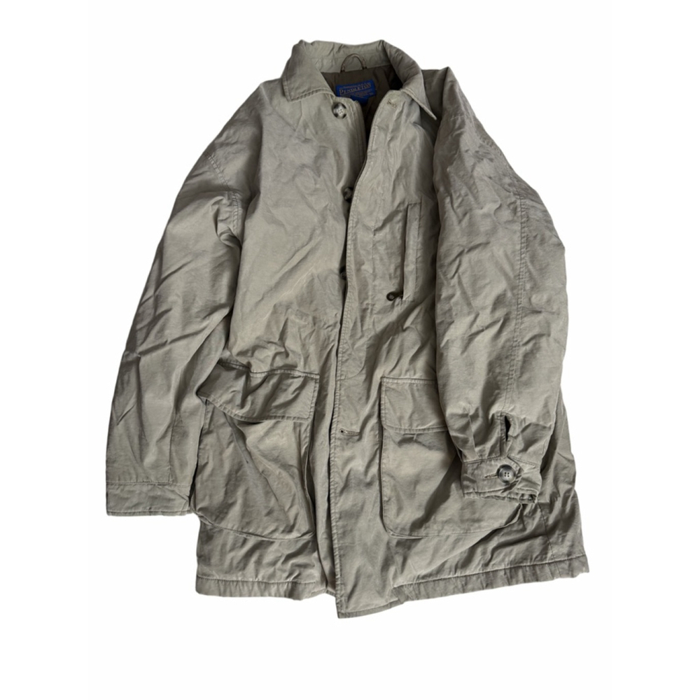 Men's Pendleton Beige Quilted Field Chore Coat Jacket M